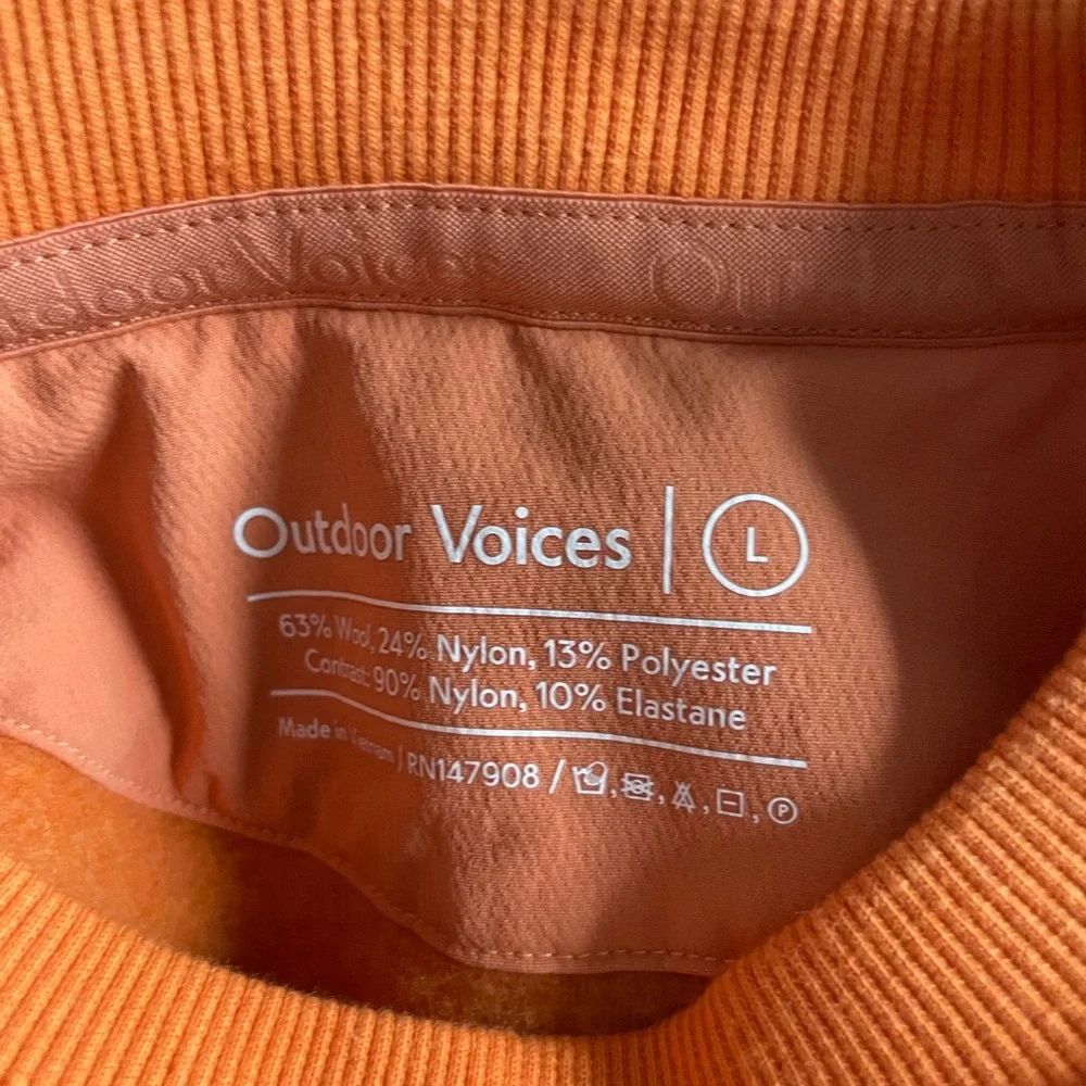 Outdoor Voices MegaFleece Oversized Crewneck Sweatshirt Sunstone Orange $98 Wool - Picture 6 of 7